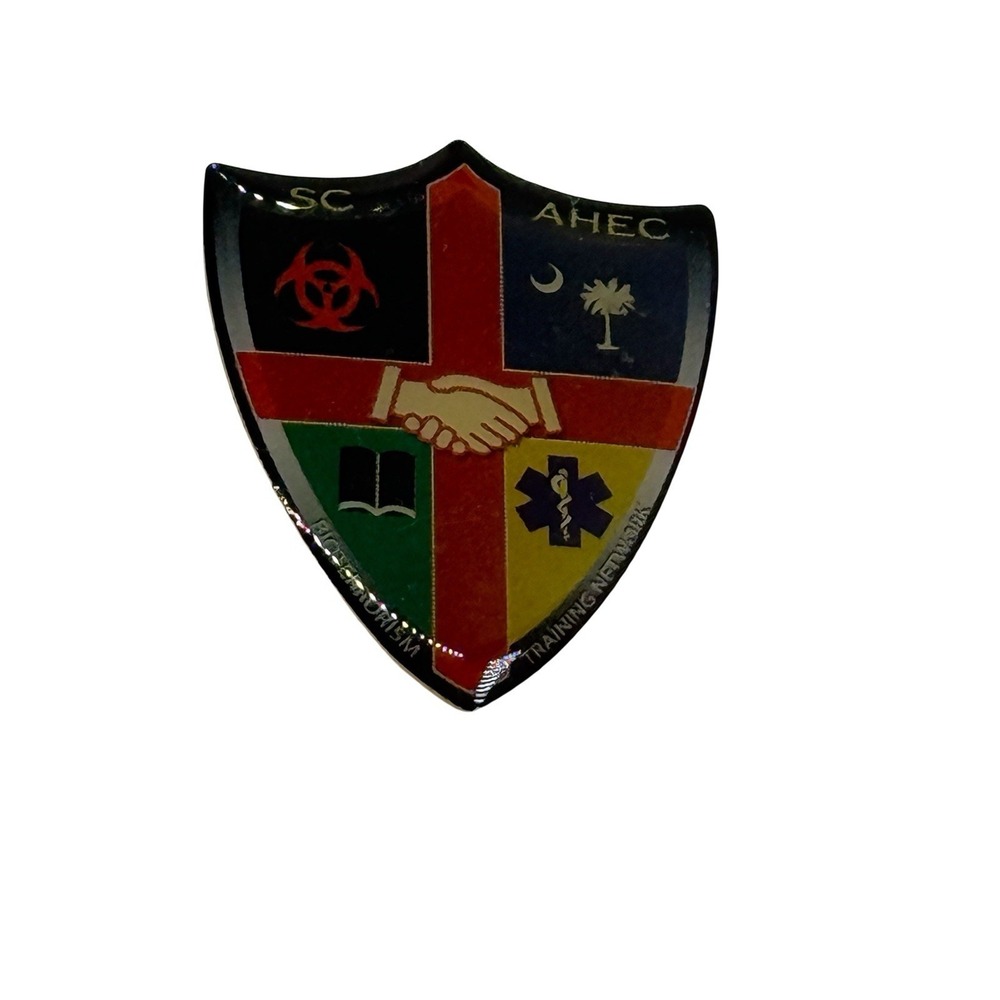VTG South Carolina AHEC Shield Enamel Lapel Pin Bioterrorism‎ Training Network
